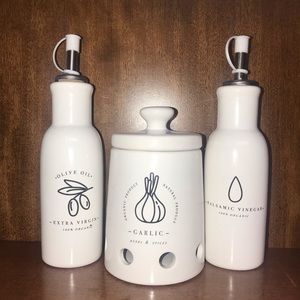 Olive oil, garlic, and balsamic...